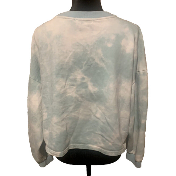 L'URV Solar Mist Womens Sweatshirt Size Large Turquoise 100%Cotton Yoga Pullover - Picture 2 of 11